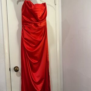 House of CB Adrienne Red Corset Strapless Dress